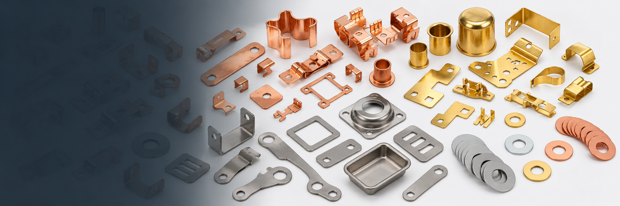 Precision stamped brass, copper and steel metal components