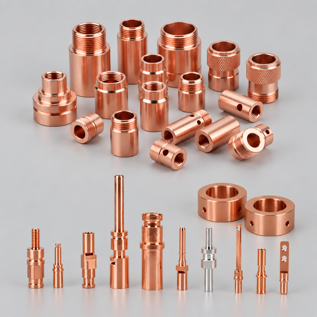 Copper CNC turned precision components
