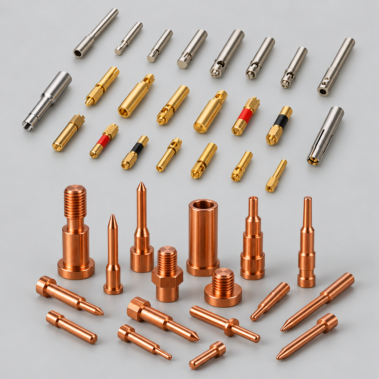 Brass electrical pins — precision machined contact pins