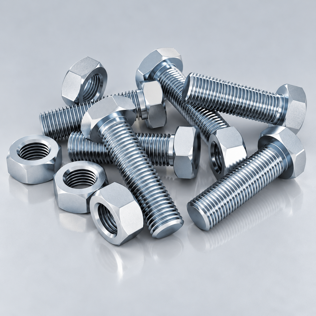 Brass nut and bolt fasteners