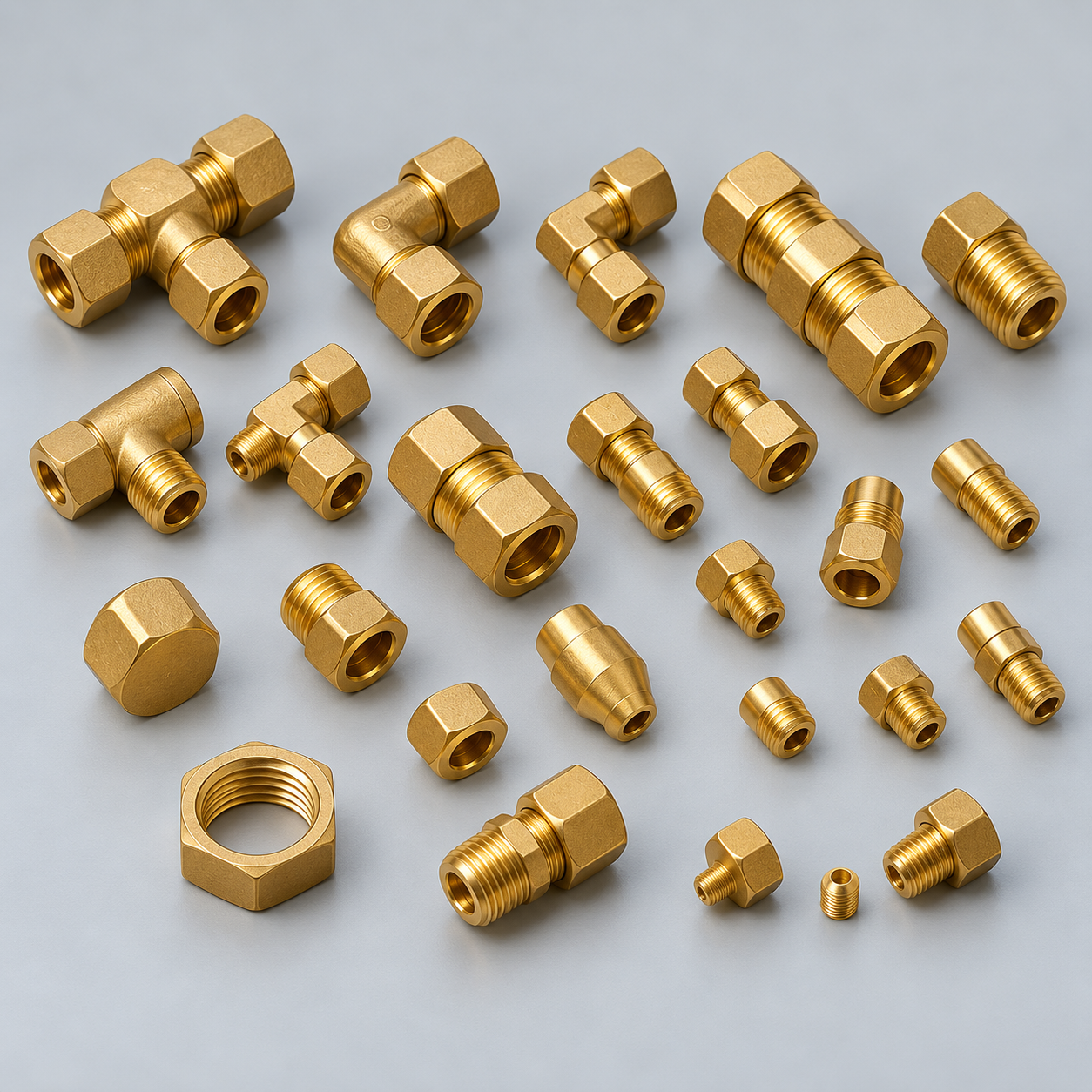 Brass compressor pipe fittings