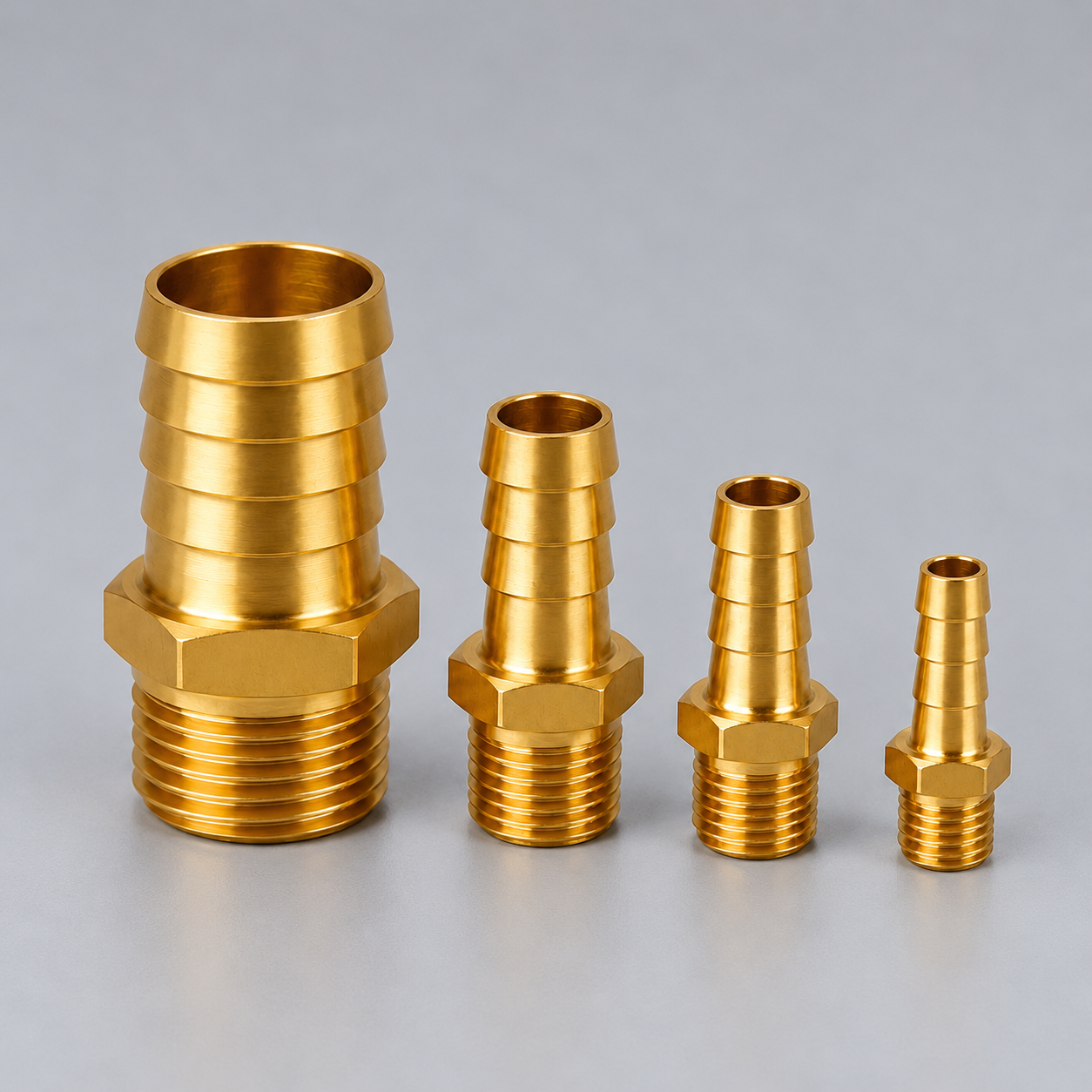Brass hose nipple and barb fittings
