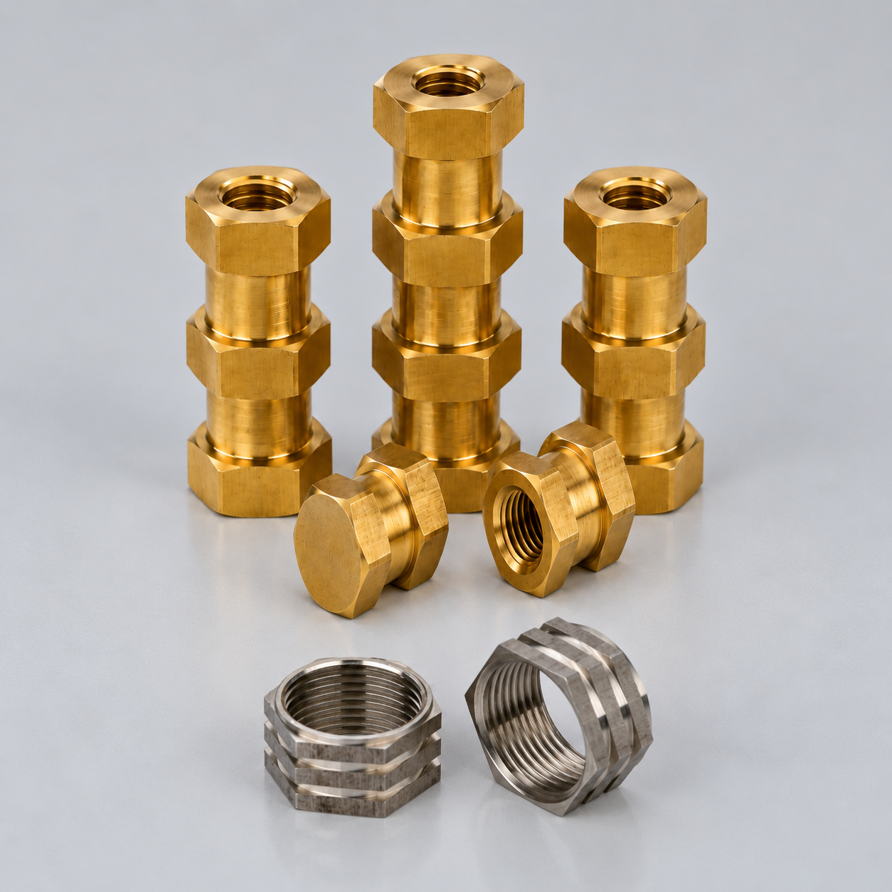Brass hex moulding inserts